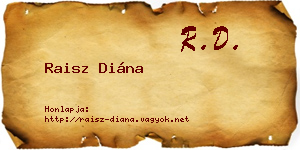 Raisz Diána névjegykártya
